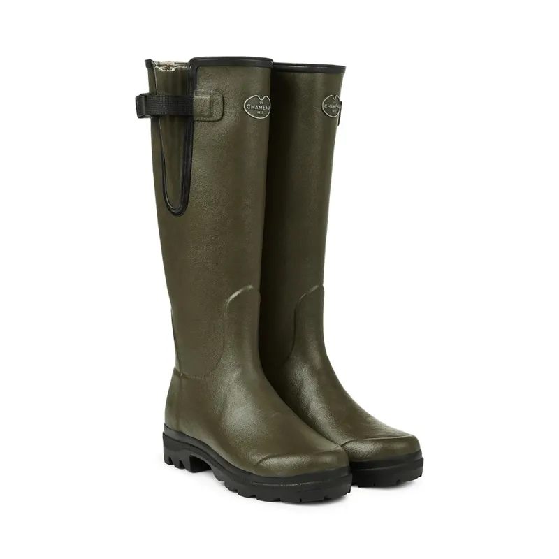 Le Chameau Ladies Vierzon Jersey Lined Wellingtons Vert Chameau
